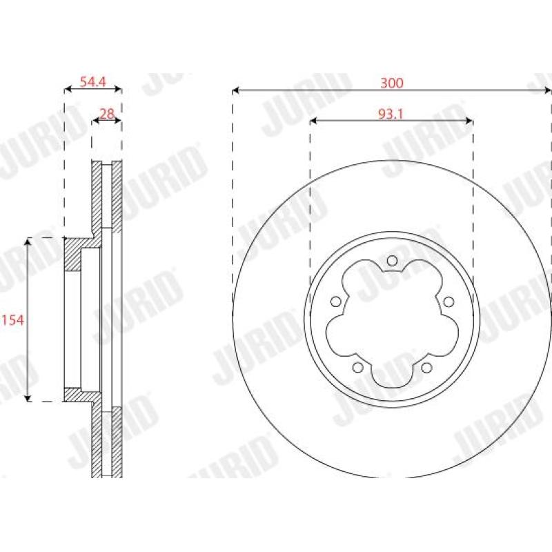 Jeu de 2 disques de frein avant JURID 563306J - Visuel 1