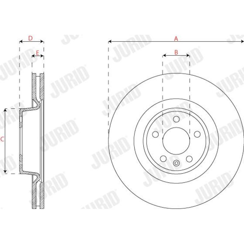 Jeu de 2 disques de frein avant JURID 563309JC-1 - Visuel 2