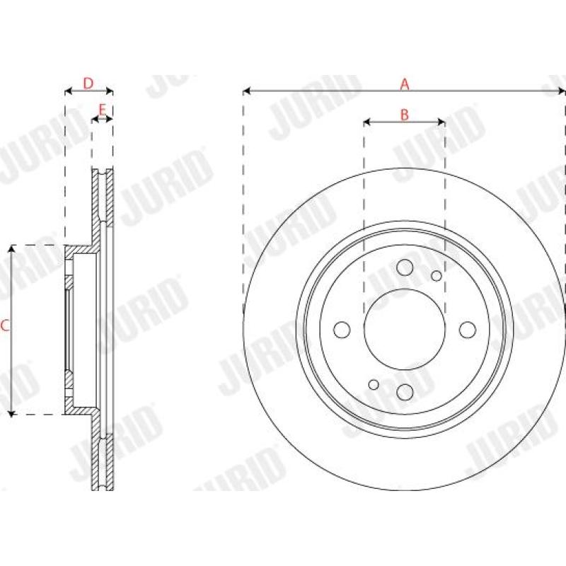 Jeu de 2 disques de frein avant JURID 563312JC - Visuel 2