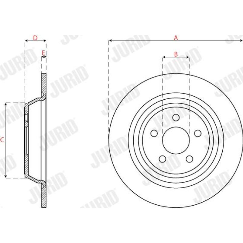 Jeu de 2 disques de frein arrière JURID 563318JC - Visuel 2