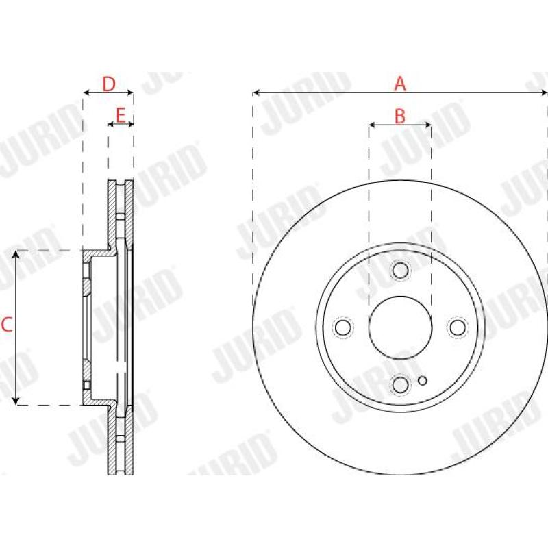 Jeu de 2 disques de frein avant JURID 563324JC - Visuel 2