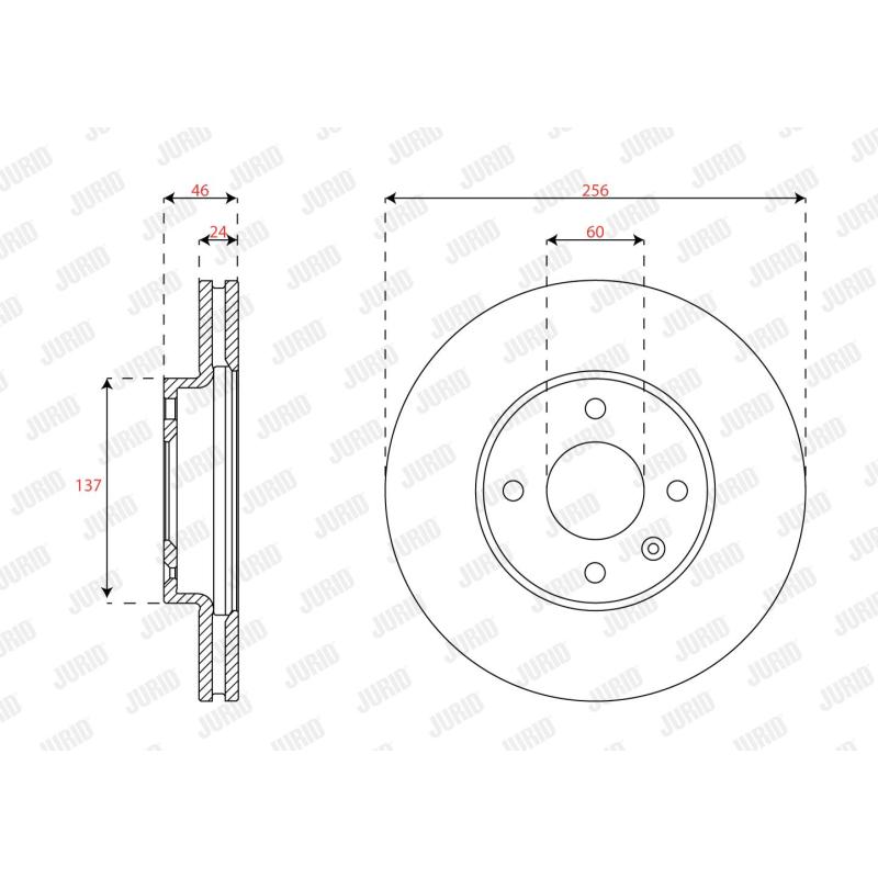 Jeu de 2 disques de frein avant JURID 563342JC - Visuel 1
