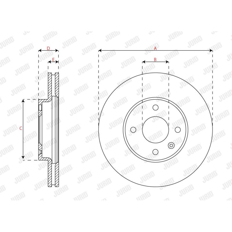 Jeu de 2 disques de frein avant JURID 563342JC - Visuel 2