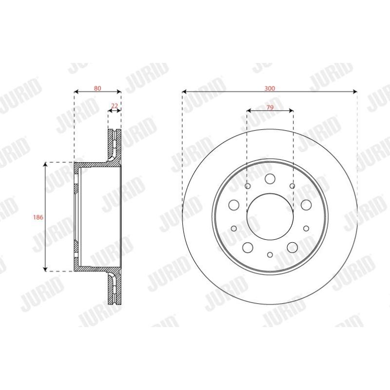 Jeu de 2 disques de frein arrière JURID 563355JC-1 - Visuel 1