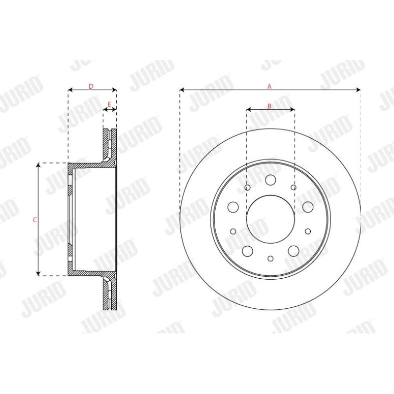 Jeu de 2 disques de frein arrière JURID 563355JC-1 - Visuel 2