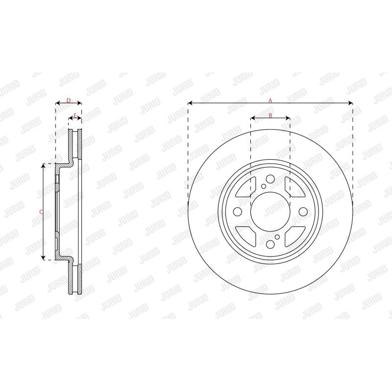 Jeu de 2 disques de frein avant JURID 563389JC - Visuel 2