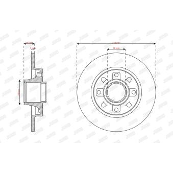 Jeu de 2 disques de frein arrière JURID 563402J-1 pour TOYOTA VERSO PureTech 110 - 110cv