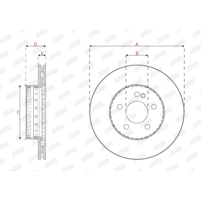 Jeu de 2 disques de frein avant JURID 563457JVC-1 - Visuel 2