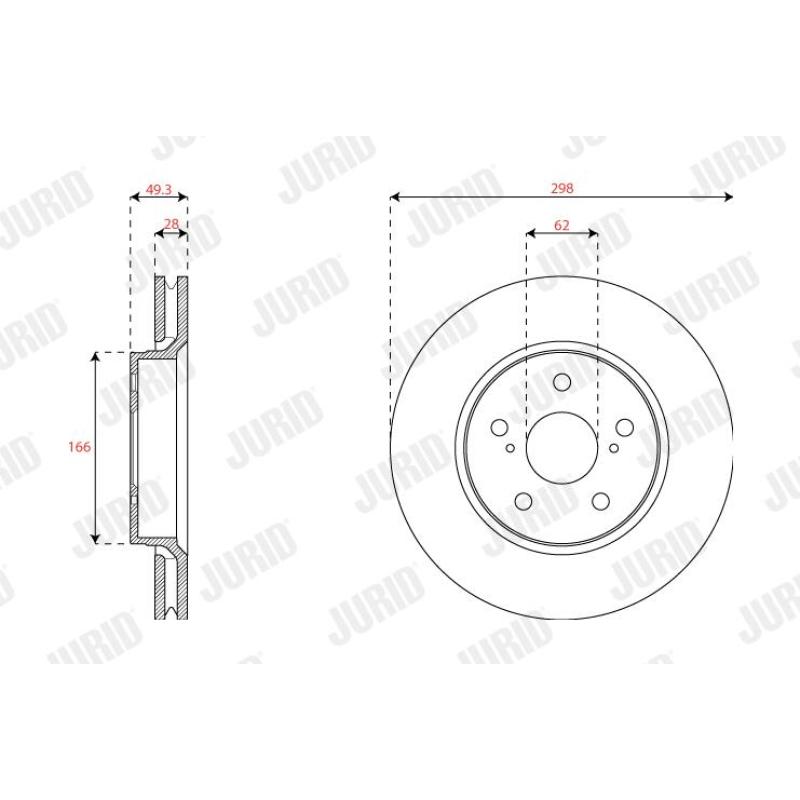 Jeu de 2 disques de frein avant JURID 563459JC - Visuel 1