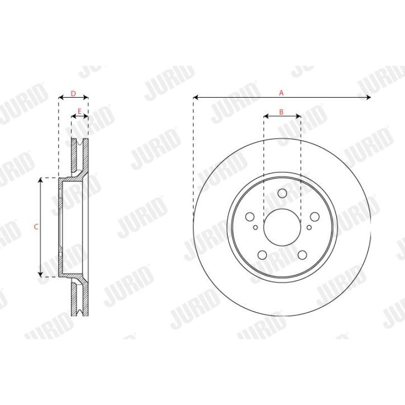 Jeu de 2 disques de frein avant JURID 563459JC - Visuel 2