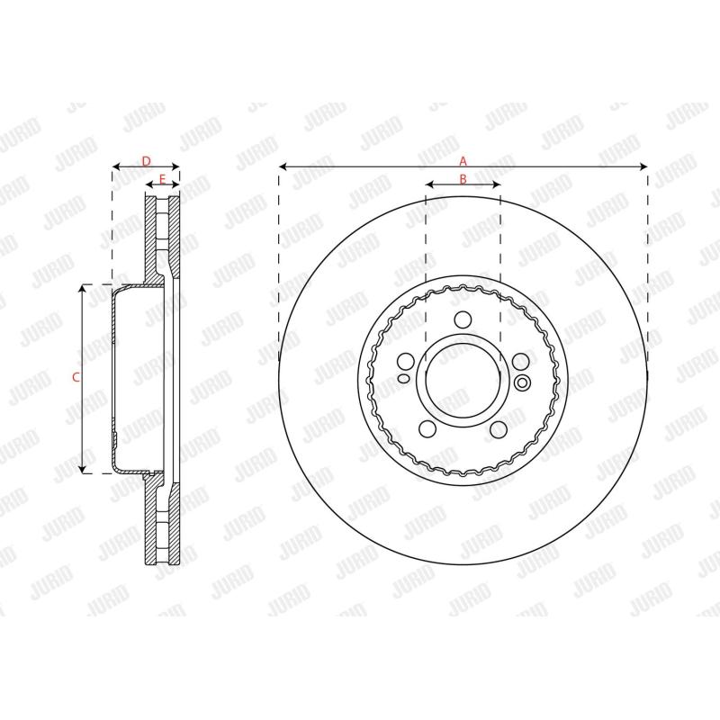 Jeu de 2 disques de frein avant JURID 563465JC-1 - Visuel 1