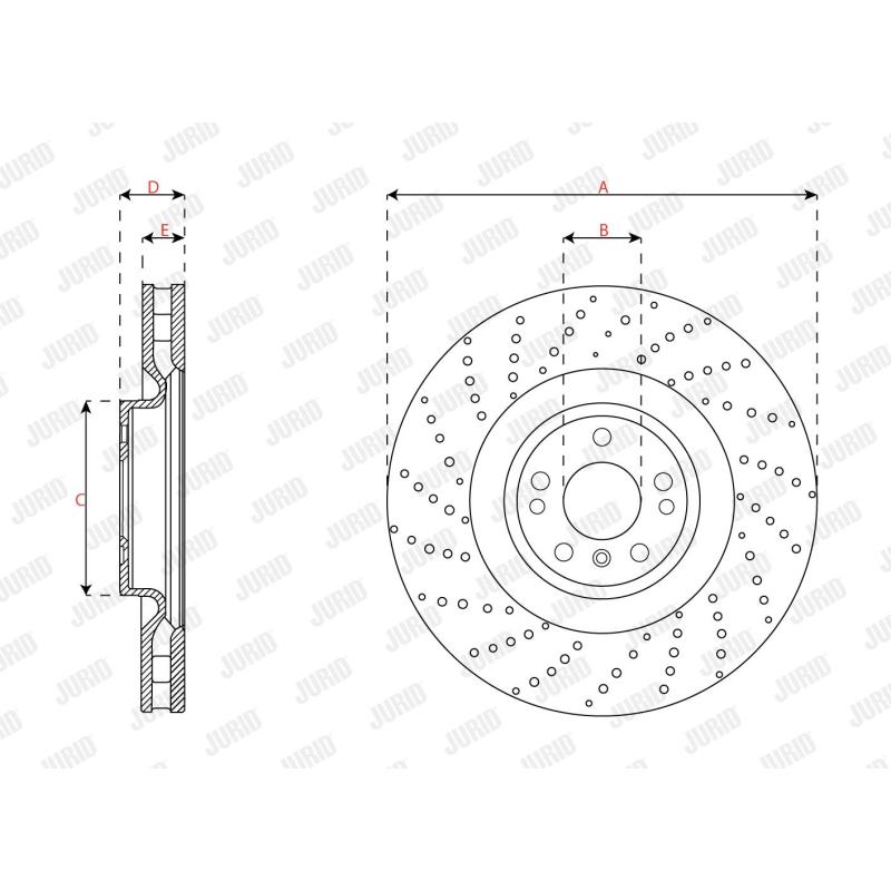 Jeu de 2 disques de frein avant JURID 563483JC-1 - Visuel 2