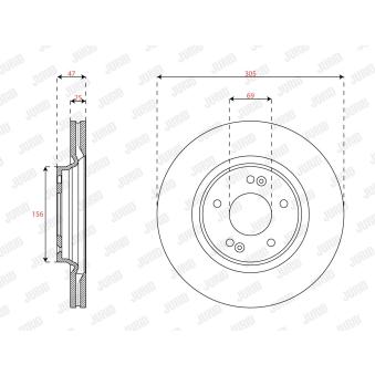 Jeu de 2 disques de frein avant JURID OEM 51712C1000