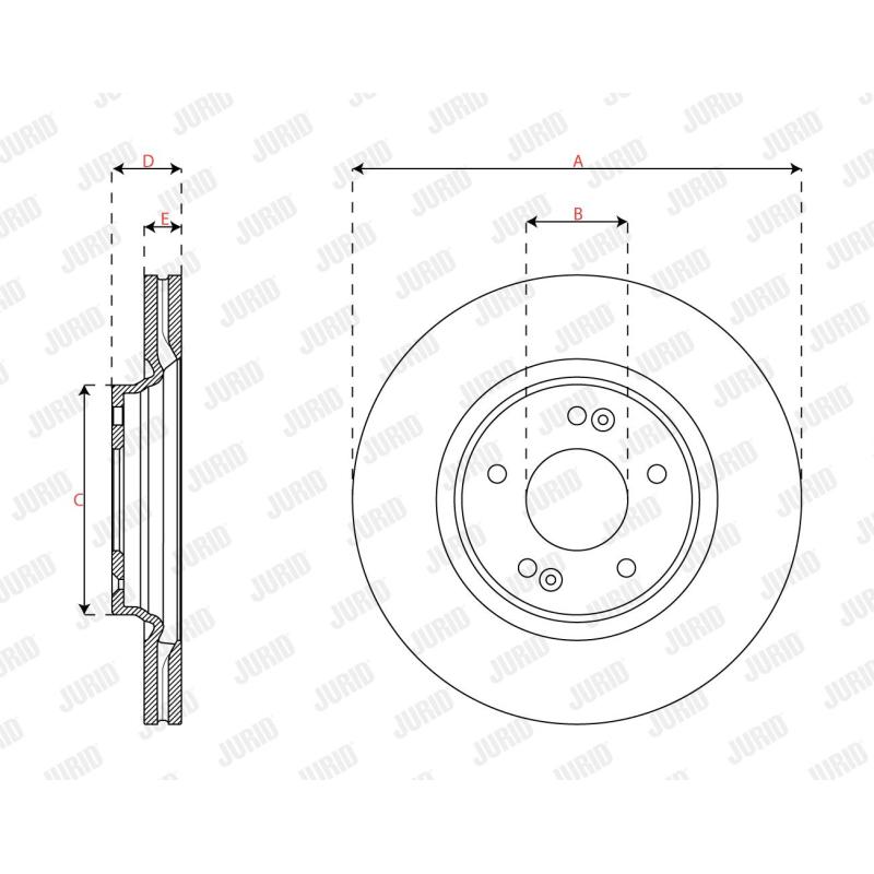 Jeu de 2 disques de frein avant JURID 563620JC - Visuel 1