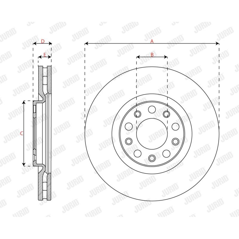 Jeu de 2 disques de frein avant JURID 563625JC - Visuel 2