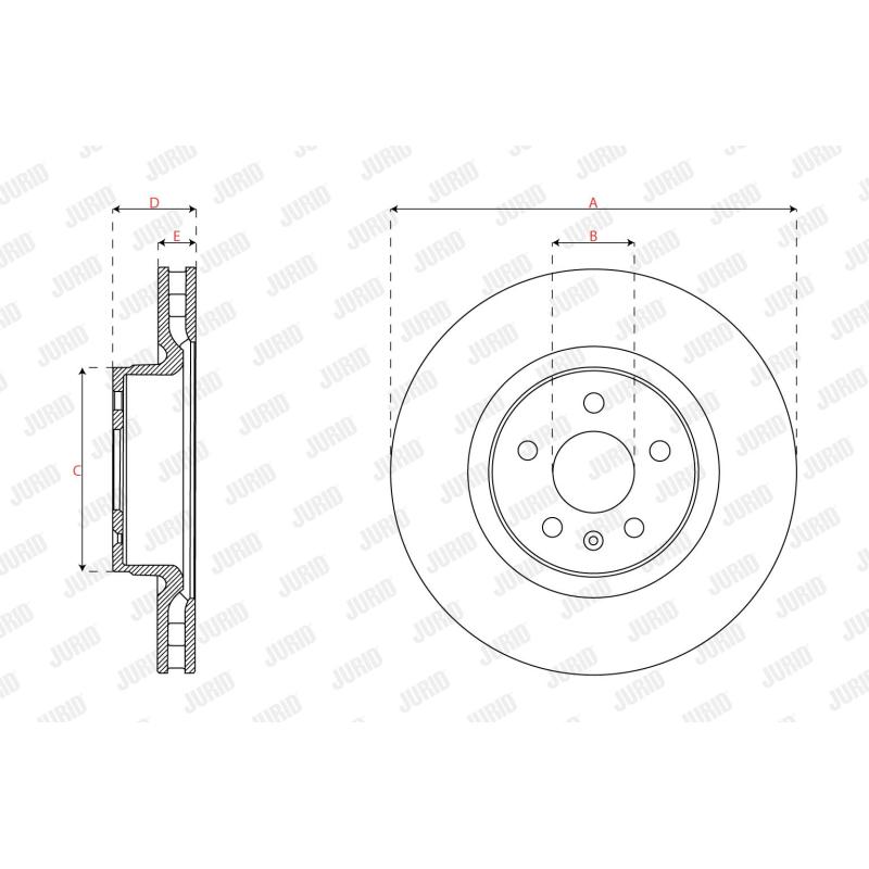 Jeu de 2 disques de frein avant JURID 563660JC-1 - Visuel 2