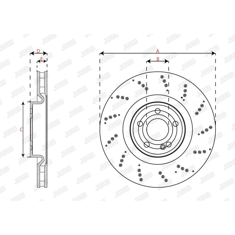 Disque de frein avant gauche JURID 563670JC-1 - Visuel 2