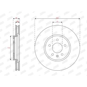 Jeu de 2 disques de frein avant JURID OEM 13517853 Jeu de 2 disques de frein avant JURID OEM 13517853