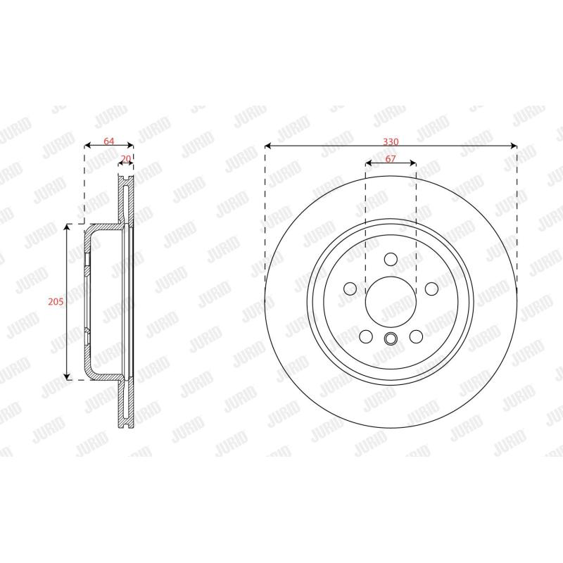 Disque de frein avant droit JURID 563686JC-1 - Visuel 1