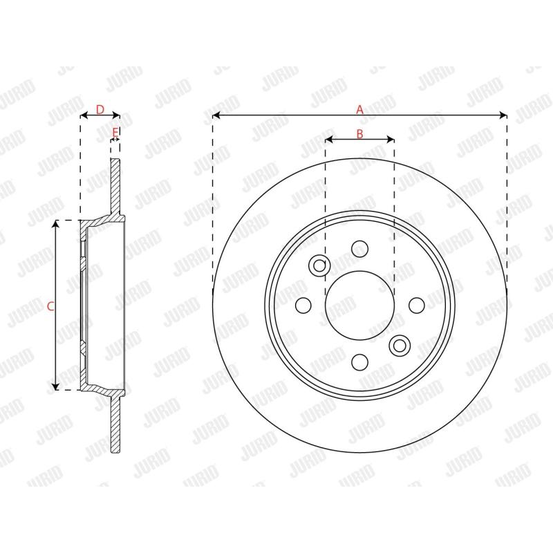 Jeu de 2 disques de frein arrière JURID 563691JC - Visuel 2