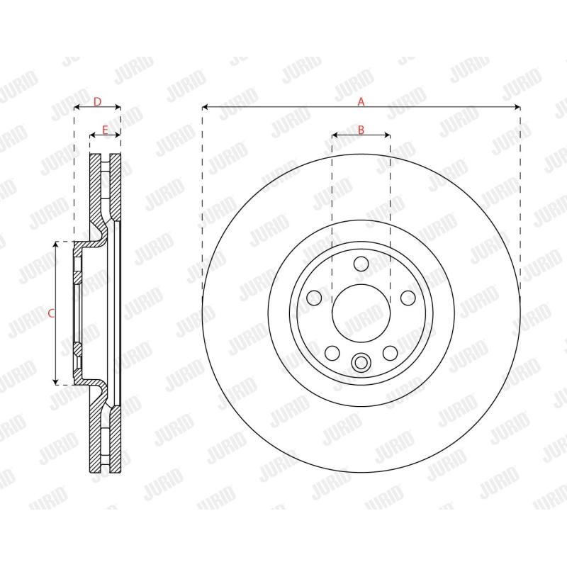 Jeu de 2 disques de frein avant JURID 563695JC-1 - Visuel 2