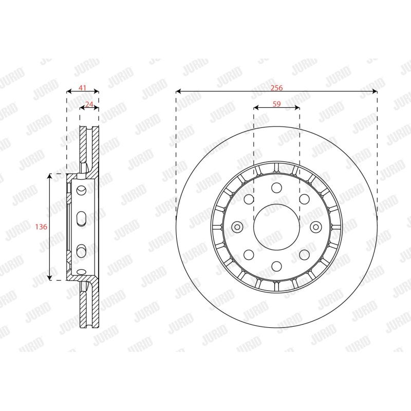 Jeu de 2 disques de frein avant JURID 563698JC - Visuel 1