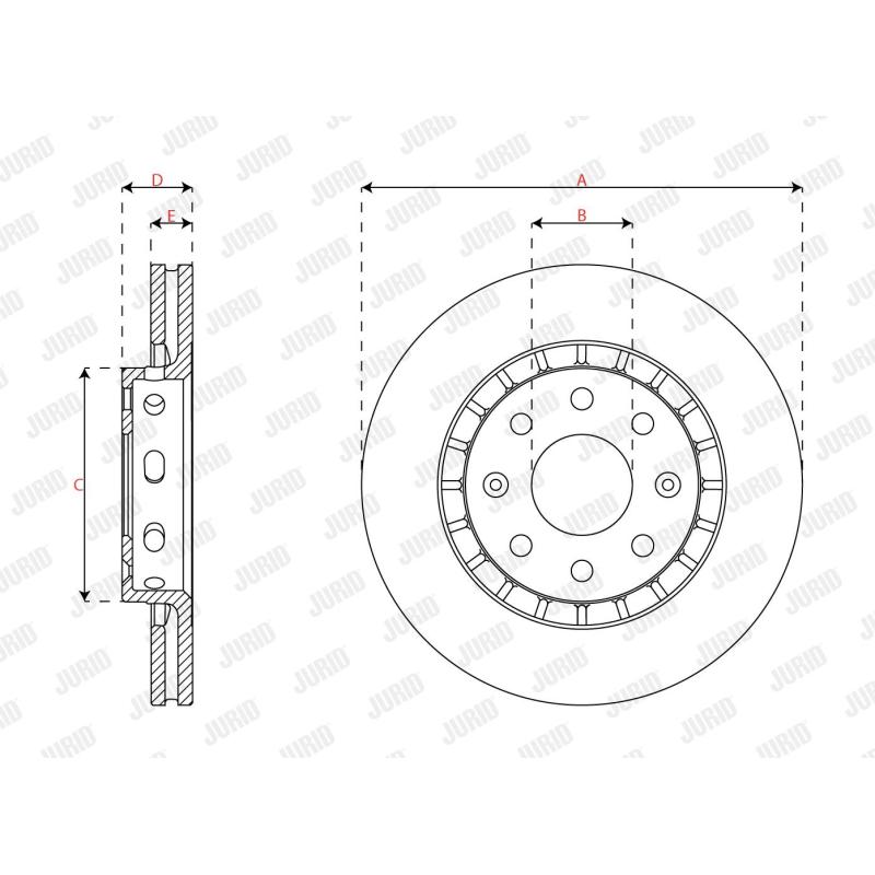 Jeu de 2 disques de frein avant JURID 563698JC - Visuel 2