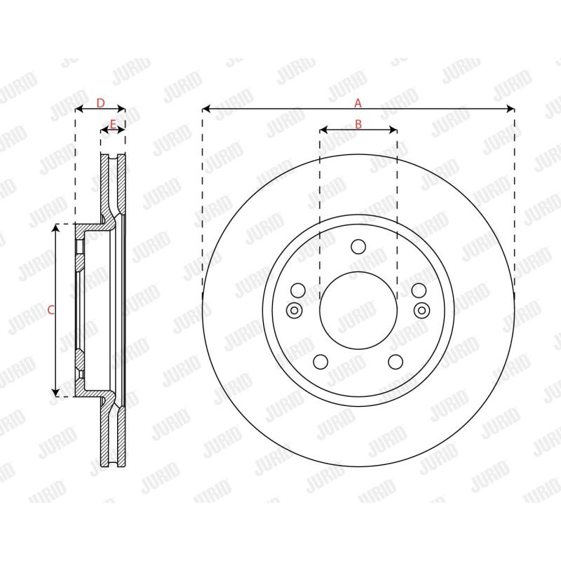 Jeu de 2 disques de frein avant JURID 563700JC - Visuel 2
