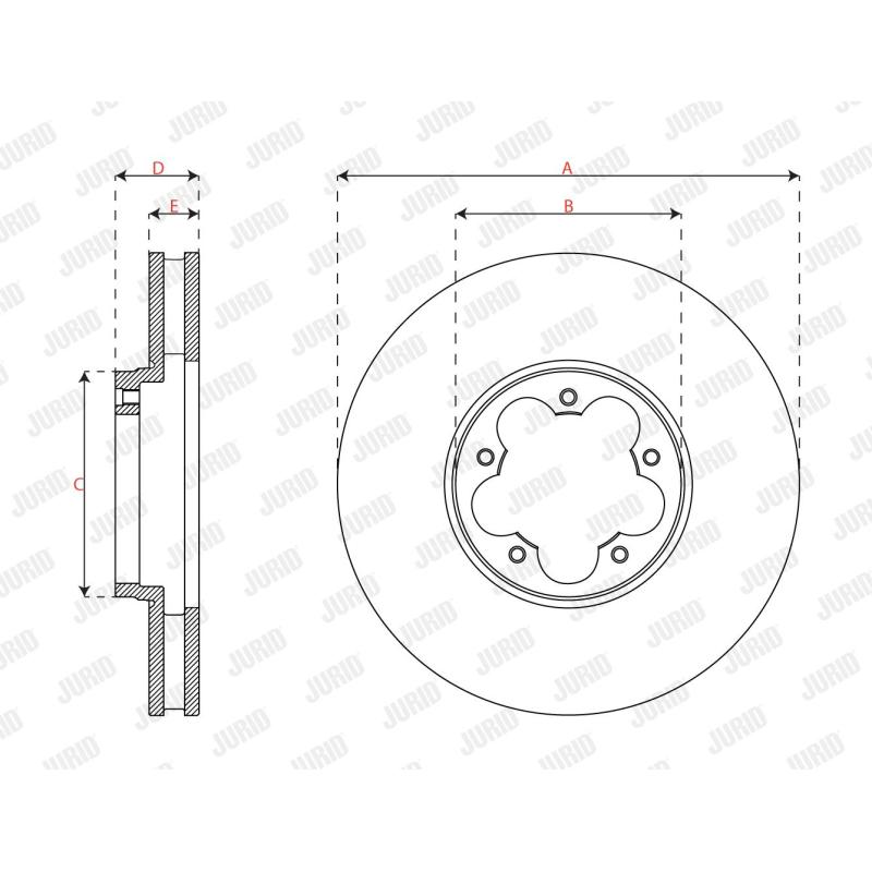 Jeu de 2 disques de frein avant JURID 563701JC - Visuel 2