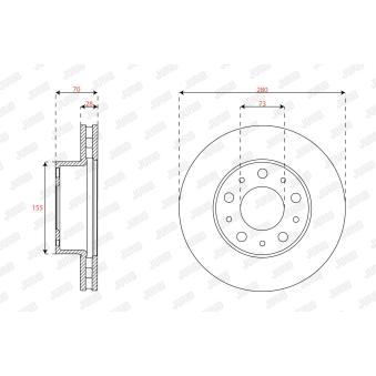 Jeu de 2 disques de frein avant JURID OEM 6001073177 Jeu de 2 disques de frein avant JURID OEM 6001073177