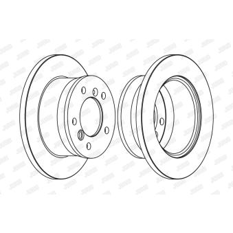 Jeu de 2 disques de frein arrière JURID OEM 9024230412