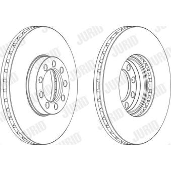 Jeu de 2 disques de frein avant JURID OEM 2996122