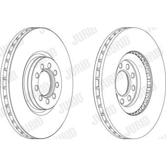 Jeu de 2 disques de frein avant JURID OEM 204121612