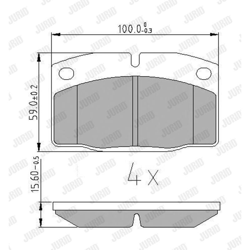 Jeu de 4 plaquettes de frein avant JURID 571276J - Visuel 1