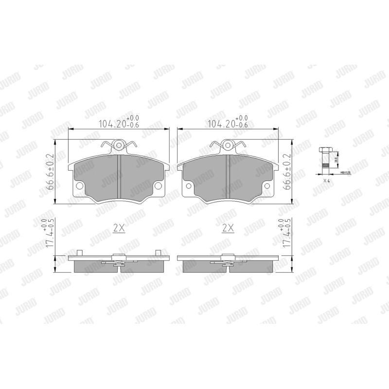 Jeu de 4 plaquettes de frein avant JURID 571309J - Visuel 1