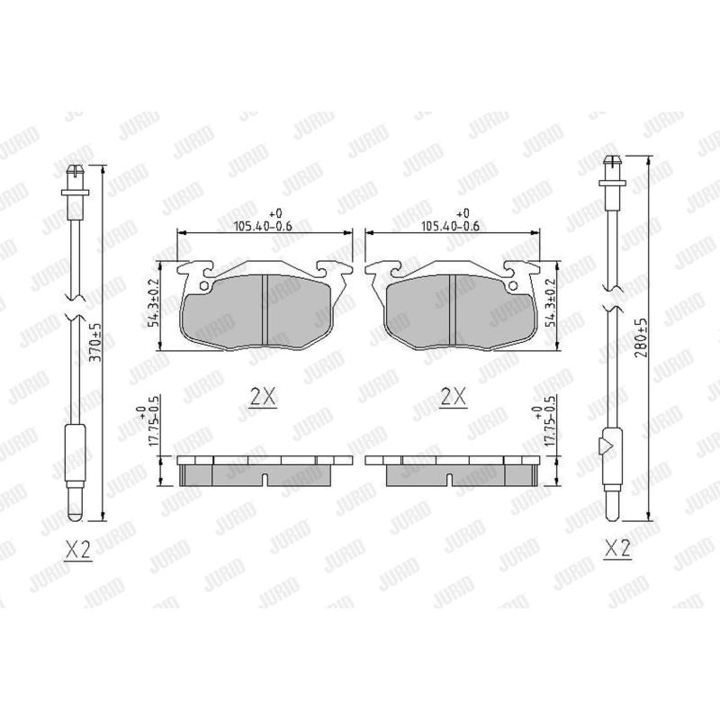 Jeu de 4 plaquettes de frein avant JURID 571525J - Visuel 1