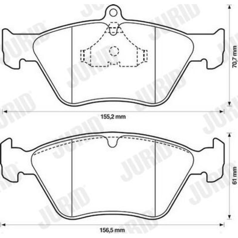 Jeu de 4 plaquettes de frein avant JURID 571530J - Visuel 1