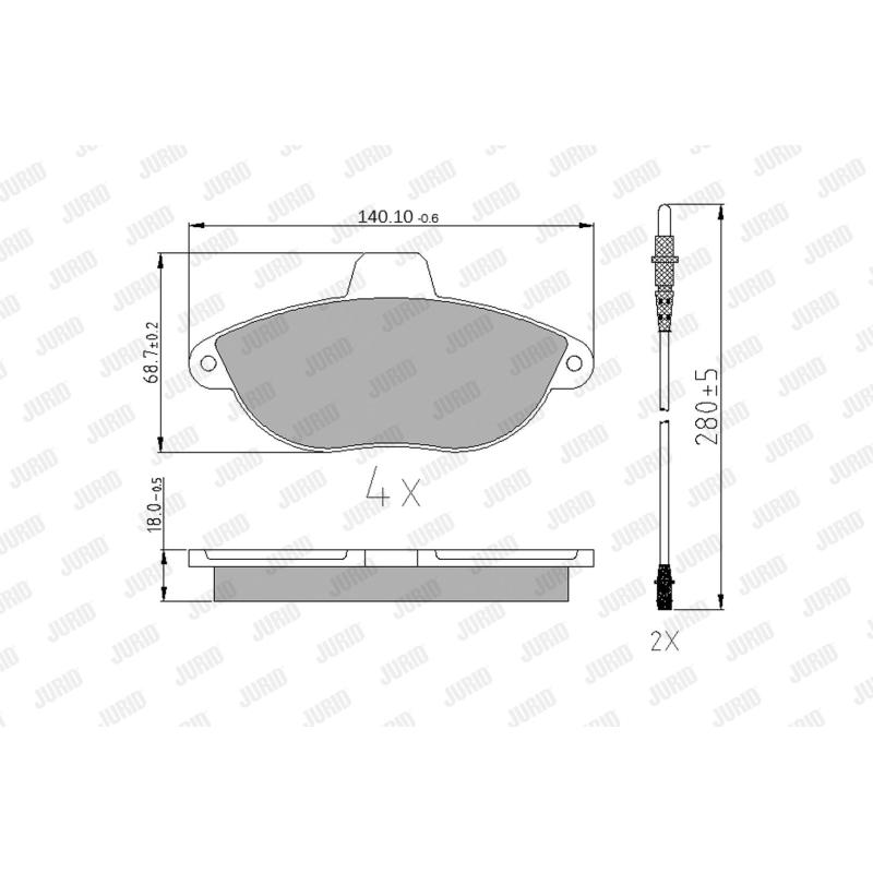 Jeu de 4 plaquettes de frein avant JURID 571843J - Visuel 1