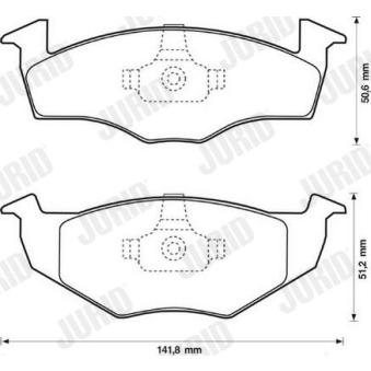 Jeu de 4 plaquettes de frein avant JURID OEM 1H0698151A