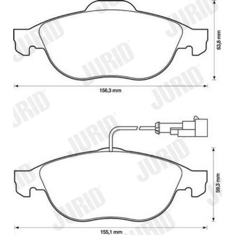 Jeu de 4 plaquettes de frein avant JURID 571933J - Visuel 1