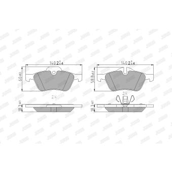 Jeu de 4 plaquettes de frein avant JURID OEM 34116770332