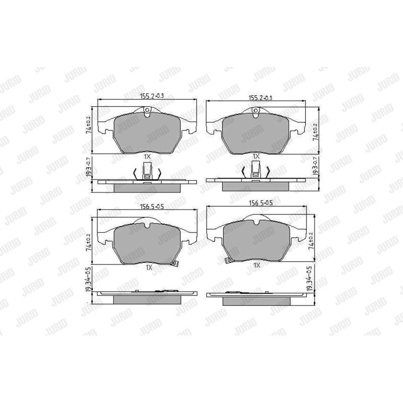 Jeu de 4 plaquettes de frein avant JURID 571997J - Visuel 1