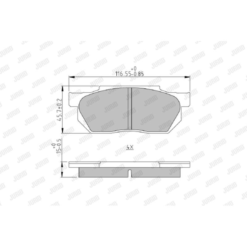 Jeu de 4 plaquettes de frein avant JURID 572237J - Visuel 1