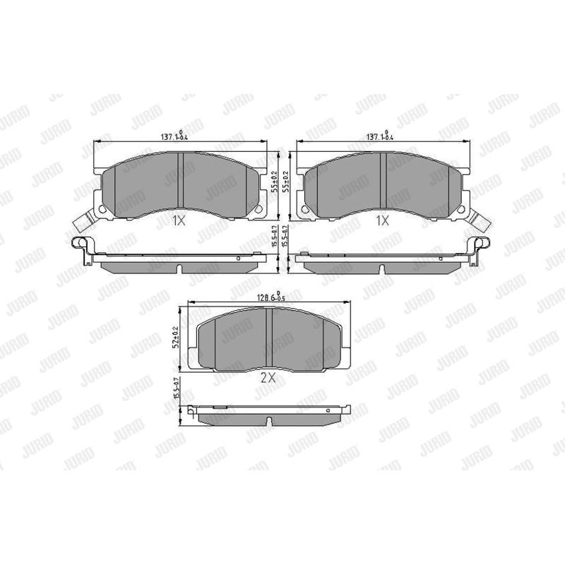 Jeu de 4 plaquettes de frein avant JURID 572342J - Visuel 1