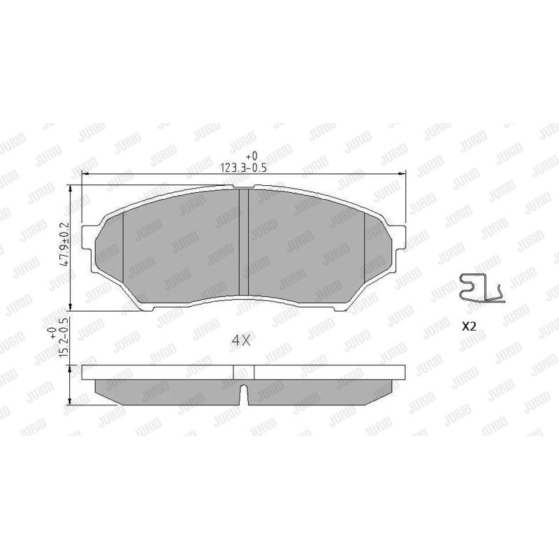 Jeu de 4 plaquettes de frein avant JURID 572499J - Visuel 1