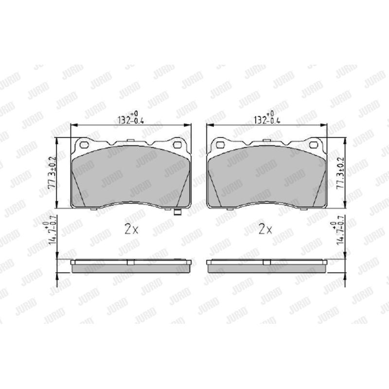 Jeu de 4 plaquettes de frein avant JURID 572508J - Visuel 1
