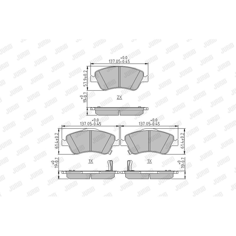 Jeu de 4 plaquettes de frein avant JURID 572524J - Visuel 1