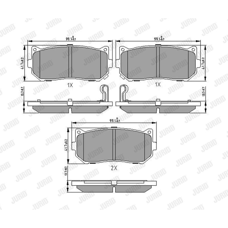 Jeu de 4 plaquettes de frein arrière JURID 572556J - Visuel 1