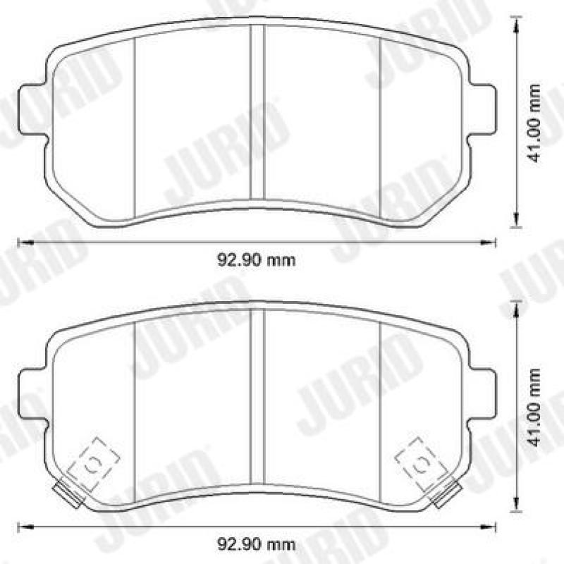 Jeu de 4 plaquettes de frein arrière JURID 572590J - Visuel 1