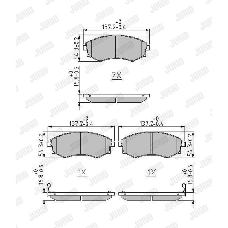 Jeu de 4 plaquettes de frein avant JURID 572614J - Visuel 1